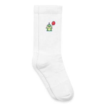 Party Frog with Balloon - Kids Tennis Socks - white - Right