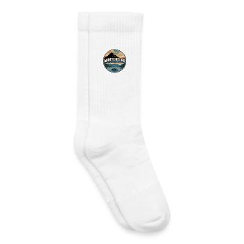 Retro Montenegro Bay of Kotor Badge - Kids Tennis Socks - white - Right
