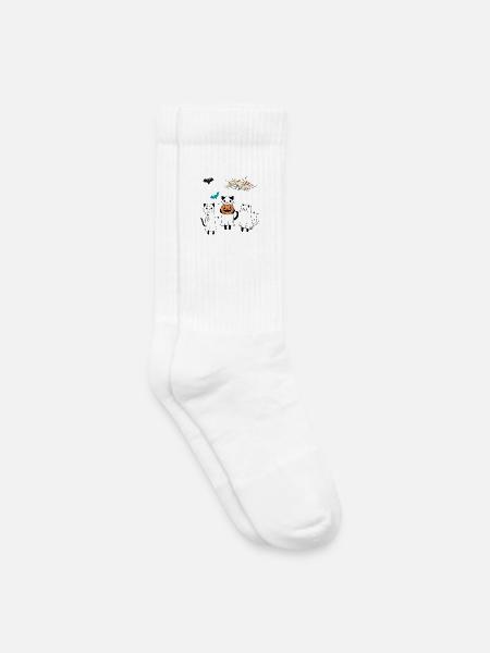 Katzen Halloween - Kinder Tennissocken - Weiß