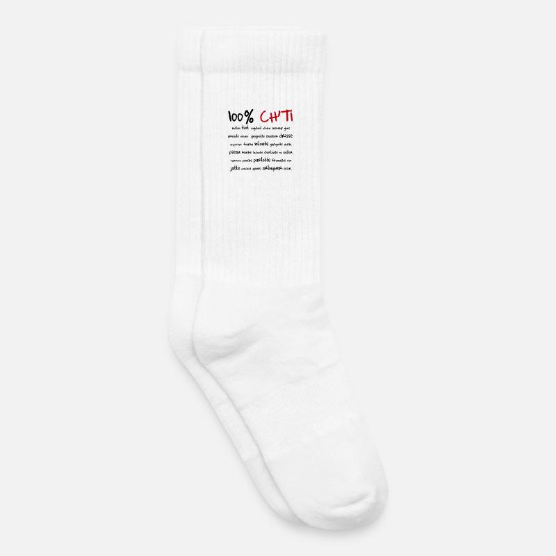 100% Ch'ti - Chaussettes de tennis bio enfant - blanc