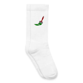 Creative Painter Brush Illustration - Kids Tennis Socks - white - Right