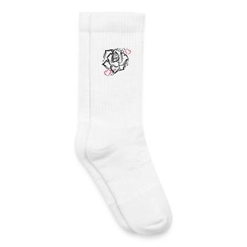 Rose coeur amour fleur fleur romantique - Chaussettes de tennis bio enfant - blanc - Droite