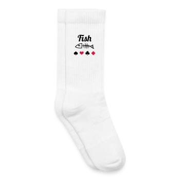 Poker : Fish - Chaussettes de tennis bio enfant - blanc - Droite