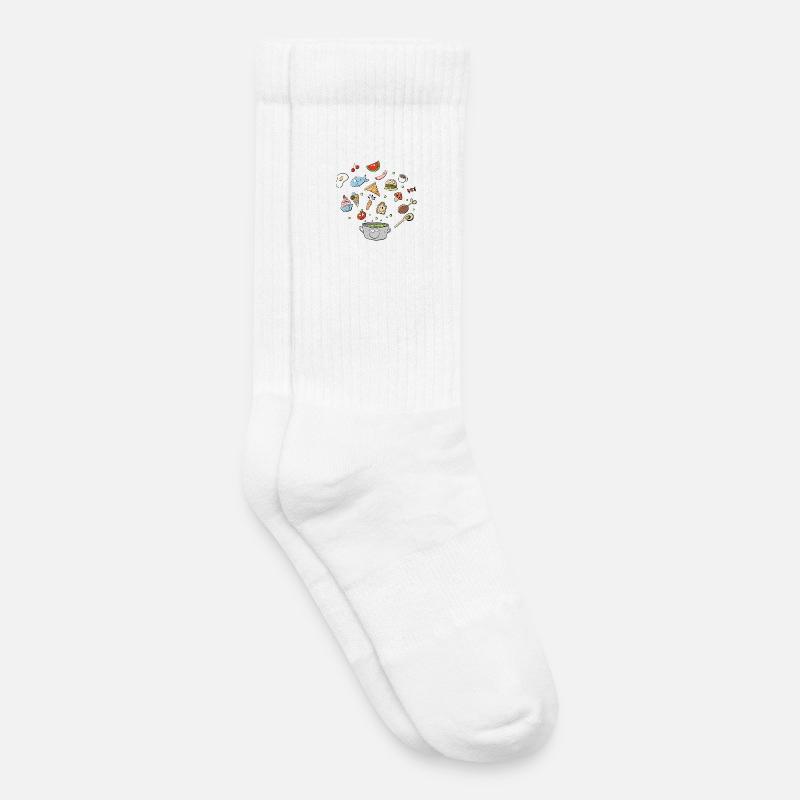 Essen Doodle I Mahzeit I Lebensmittel - Kinder Tennissocken - Weiß