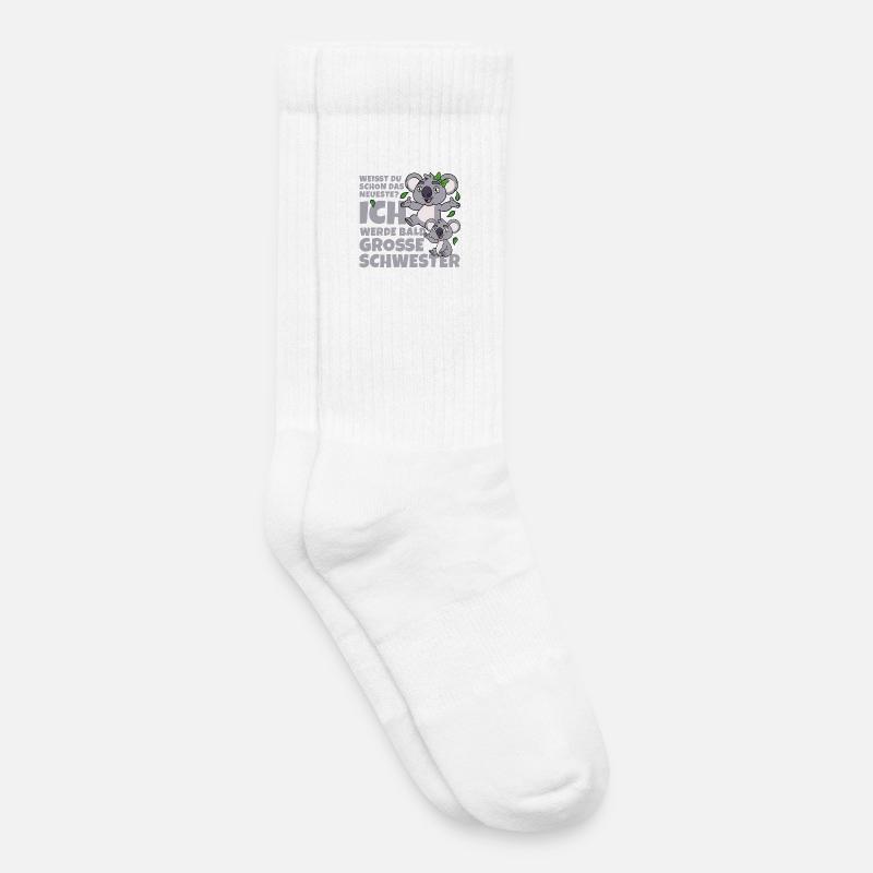 Bald Große Schwester Koala Geschwister Mädchen - Kinder Tennissocken - Weiß
