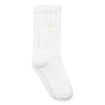 Logo Trèfle radioactif Manip radio Radiologie - Chaussettes de tennis bio enfant - blanc - Droite
