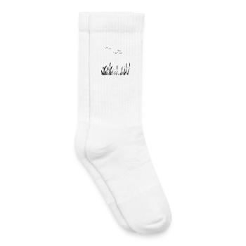 Amour de la nature - oiseaux, soleil, roseaux - Chaussettes de tennis bio enfant - blanc - Droite