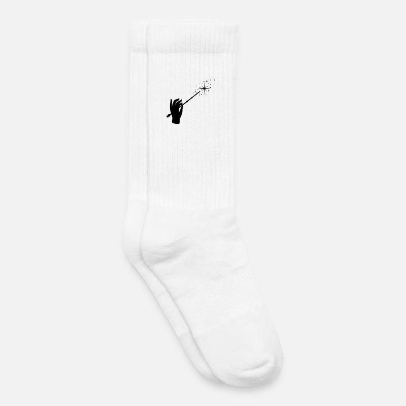 Zauberstab, Zauberer, Zauberei, Hand - Kinder Tennissocken - Weiß