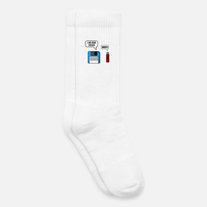 Retro Tech Vater Enthüllung - Kinder Tennissocken - Weiß