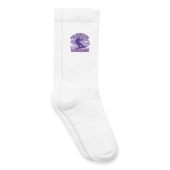 Snowboard Snowboarder Girl Ski Holiday Gift - Kids Tennis Socks - white - Right