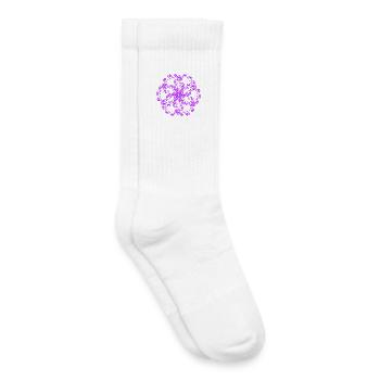 Motifs aléatoires encerclés - Chaussettes de tennis bio enfant - blanc - Droite