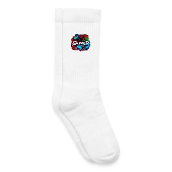 Gamer - gaming & jeux vidéos - Chaussettes de tennis bio enfant - blanc - Droite