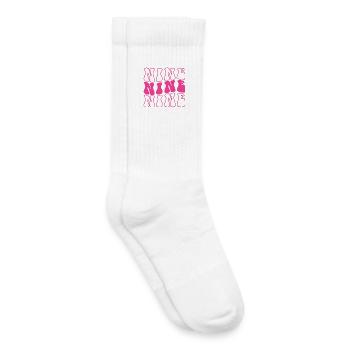 Nine 9th Birthday For Girls 9 Years Old - Kids Tennis Socks - white - Right