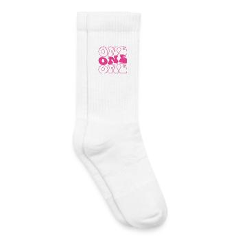 Un 1er anniversaire pour les filles de 1 an - Chaussettes de tennis bio enfant - blanc - Droite