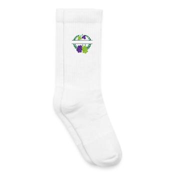 Trauben im Lorbeerkranz mit grün-violetten Trauben - Kinder Tennissocken - Weiß - Rechts