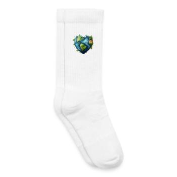 Liebe unsere Erde - Kinder Tennissocken - Weiß - Rechts