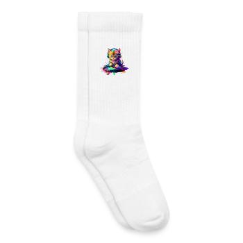 DJ Kitty – Rainbow 2 - Kids Tennis Socks - white - Right