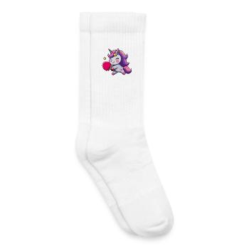 Licorne Licorne avec raquette de tennis de table pour - Chaussettes de tennis bio enfant - blanc - Droite