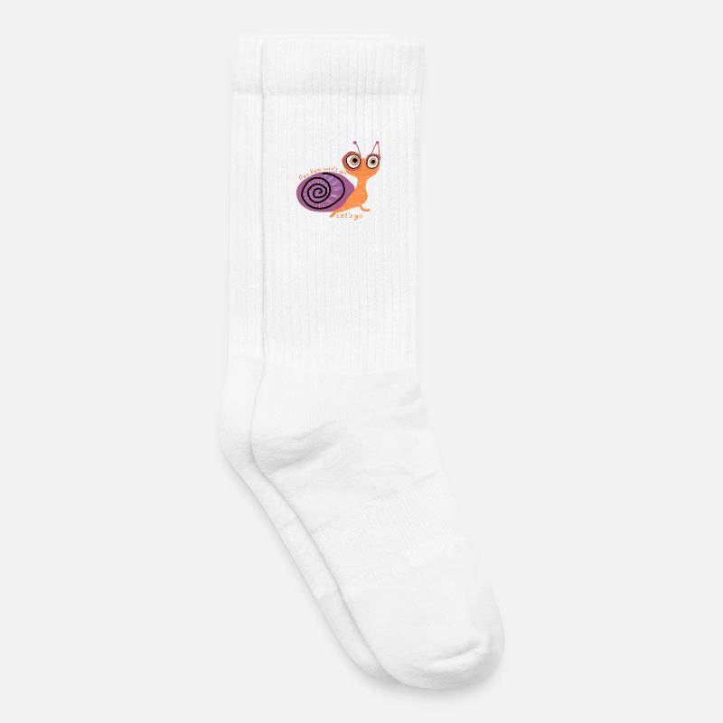 Schnecke mit Spruch - Kinder Tennissocken - Weiß