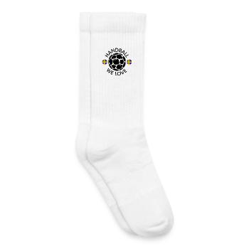 we love handball schweden Handballer Illustration - Kinder Tennissocken - Weiß - Rechts