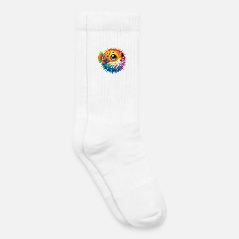 Kugelfisch - Kinder Tennissocken - Weiß
