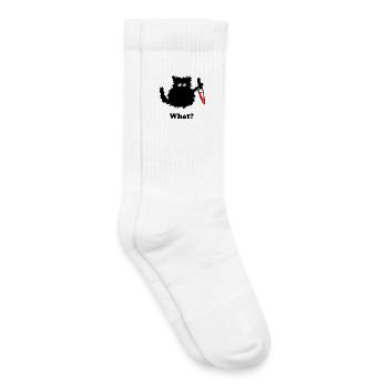 Mord Kätzchen Aufkleber - Kinder Tennissocken - Weiß - Rechts