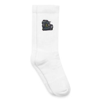 Je suis en 1ère année | Craie pour tableau noir - Bleu Vert - Chaussettes de tennis bio enfant - blanc - Droite