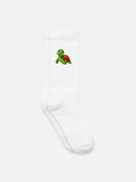 Schildkröte - Kinder Tennissocken - Weiß
