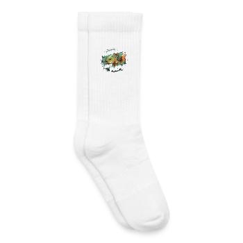 Angeln mit Papa mit buntem Fischdesign - Kinder Tennissocken - Weiß - Rechts