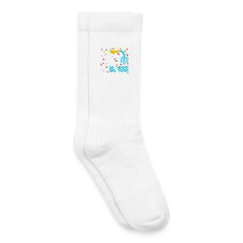 Couleur du Verseau - Chaussettes de tennis bio enfant - blanc - Droite