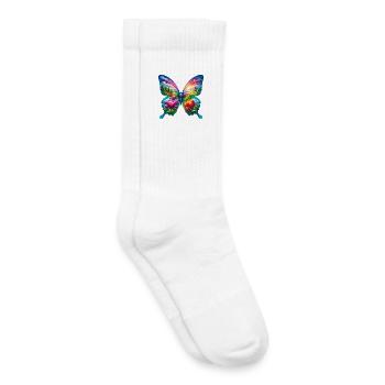 Papillon Fleurs Tulipes Tulipe Hollande - Chaussettes de tennis bio enfant - blanc - Droite