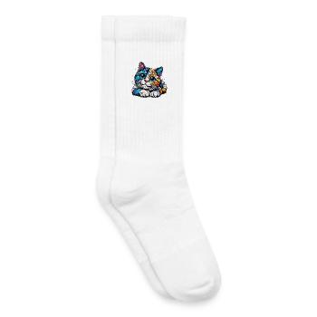 Katze - Kinder Tennissocken - Weiß - Rechts