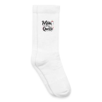 Maman - Un titre juste au-dessus de Queen - Chaussettes de tennis bio enfant - blanc - Droite