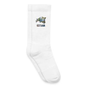 Aquarell Landkarte Estland - Kinder Tennissocken - Weiß - Rechts