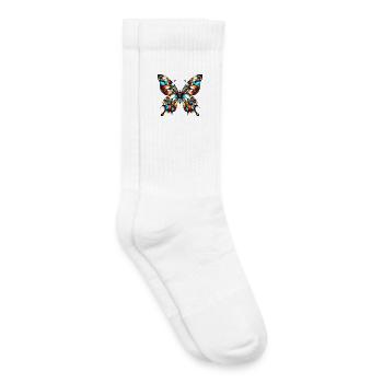 Schmetterling - Kinder Tennissocken - Weiß - Rechts