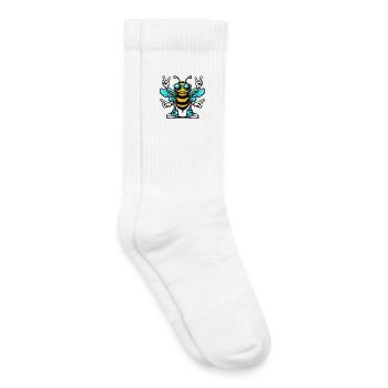Bee with Sunglasses - Kids Tennis Socks - white - Right