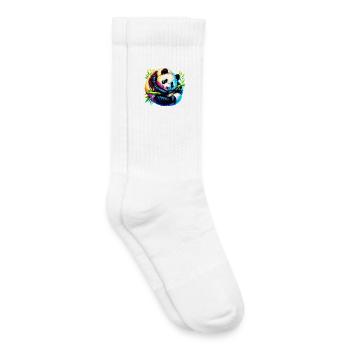 Panda - Chaussettes de tennis bio enfant - blanc - Droite