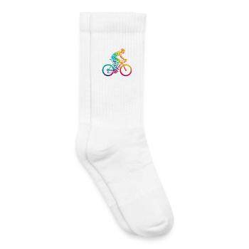 Vibrant Rainbow Cycling Art - Kids Tennis Socks - white - Right