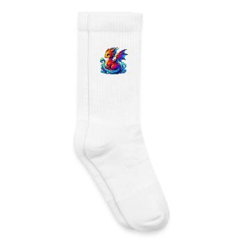 Drache - Kinder Tennissocken - Weiß - Rechts