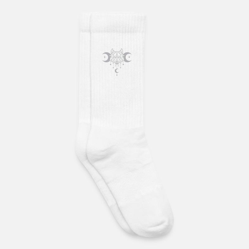 Wicca Moon Wolf - Anpassbare Farbe - Kinder Tennissocken - Weiß