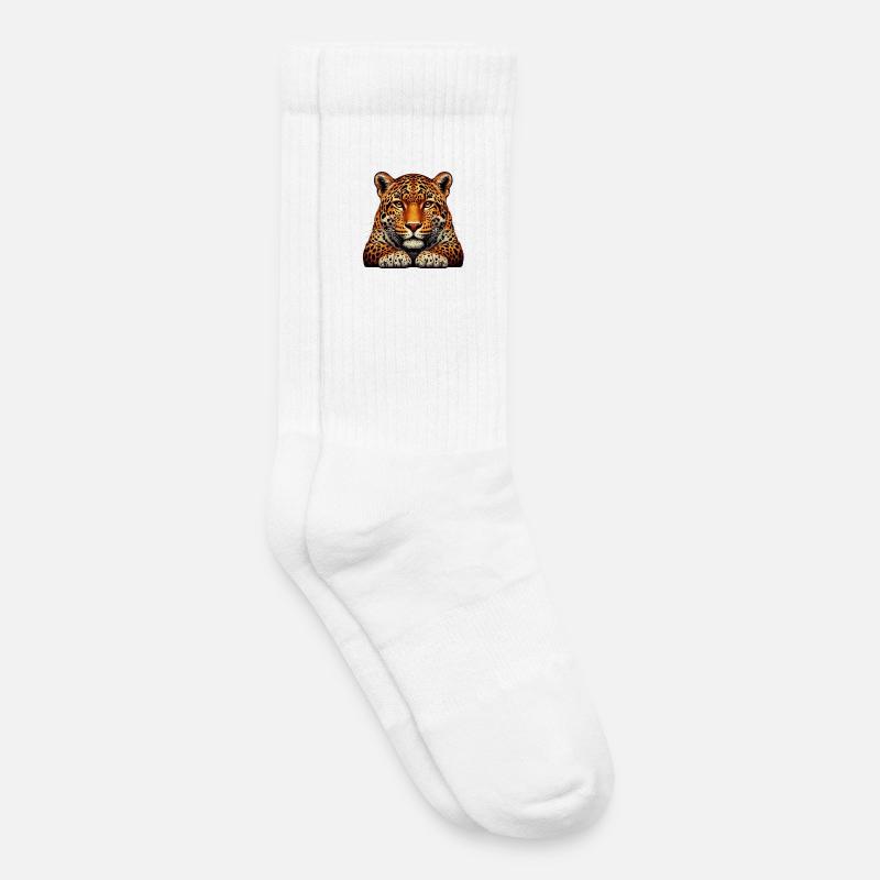 Leopard - Kinder Tennissocken - Weiß