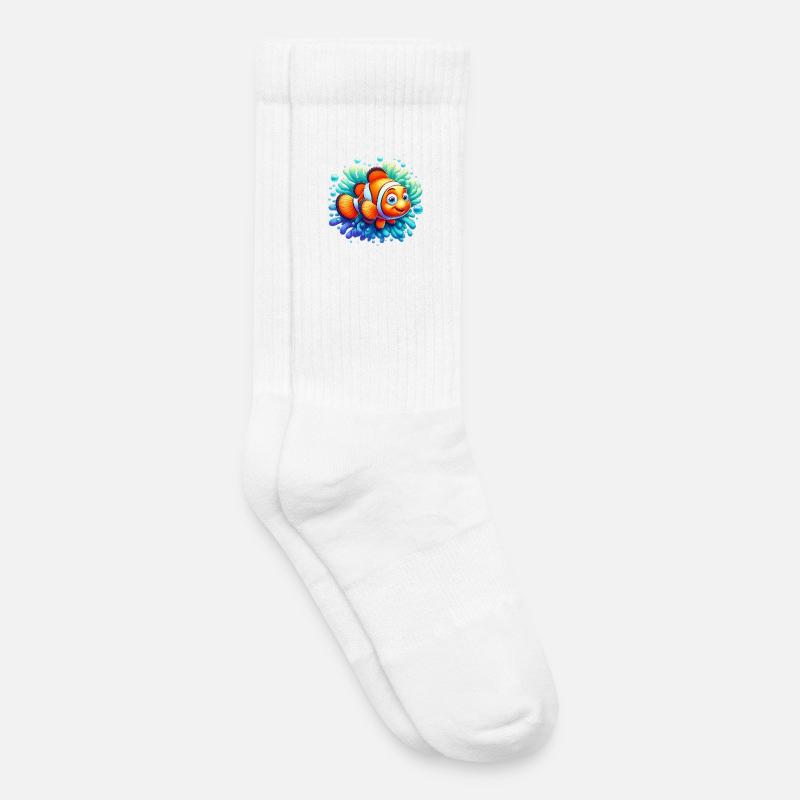 Clownfisch - Kinder Tennissocken - Weiß