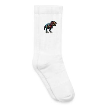 Dinosaure - Chaussettes de tennis bio enfant - blanc - Droite