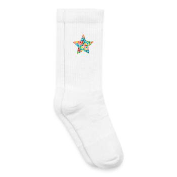STAR. CHRISTMAS. MERRY CHRISTMAS. MERRY CHRISTMAS - Kids Tennis Socks - white - Right