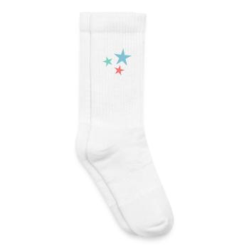 ETOILE. NOËL. JOYEUX NOËL. MERRY CHRISTMAS - Chaussettes de tennis bio enfant - blanc - Droite