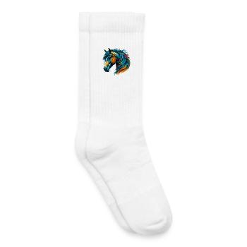 Cheval - Chaussettes de tennis bio enfant - blanc - Droite