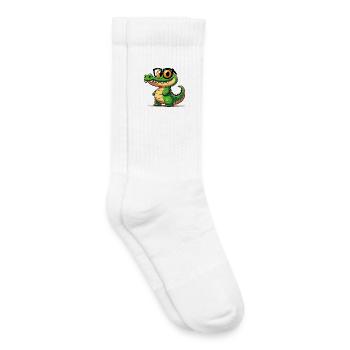 Alligator Crocodile - Chaussettes de tennis bio enfant - blanc - Droite