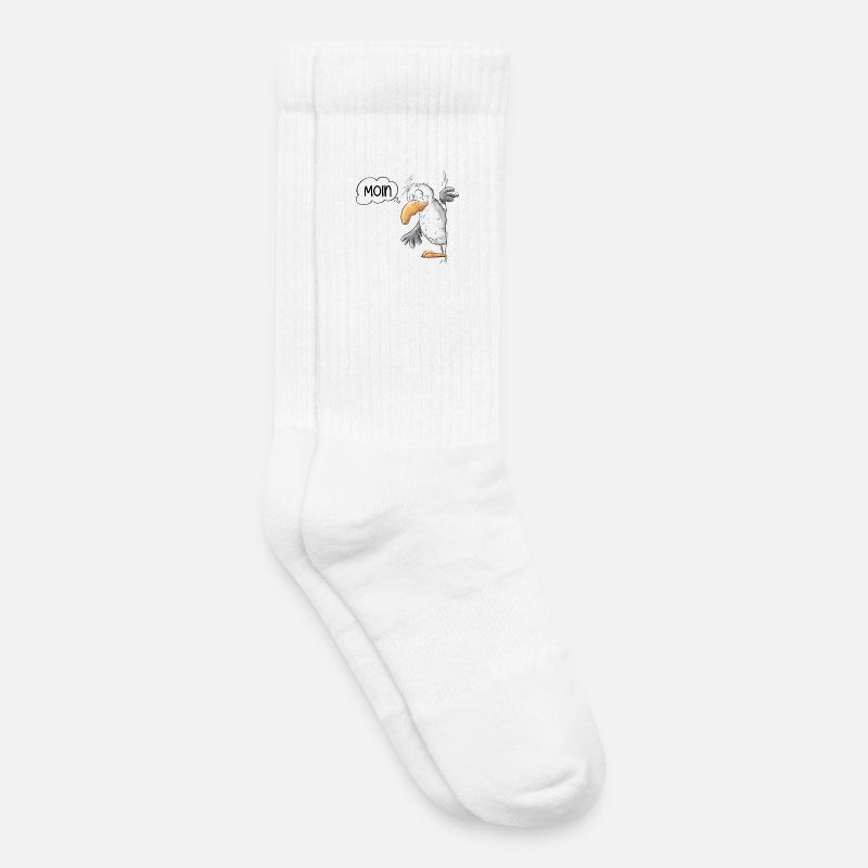 Moin Spruch Möwe Tiermotiv - Kinder Tennissocken - Weiß