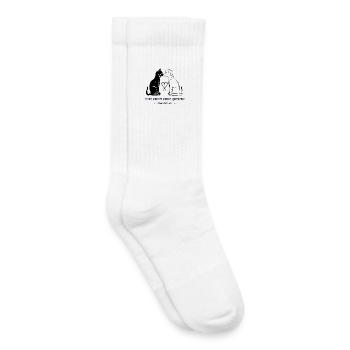 Katze & Hund: Liebe ohne Grenzen - Kinder Tennissocken - Weiß - Rechts