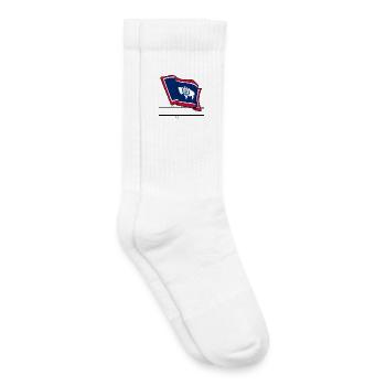 Drapeau Wyoming bannière de texte - Chaussettes de tennis bio enfant - blanc - Droite